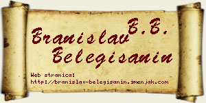 Branislav Belegišanin vizit kartica